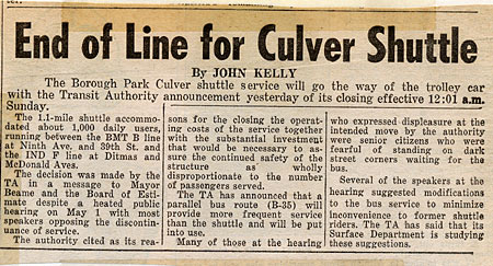 End of the Line for the Culver Shuttle