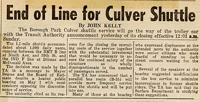 End of the Line for the Culver Shuttle
